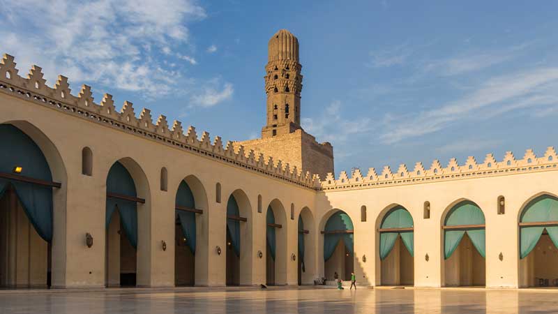 A picture from inside Al Hakim Mosque in Egypt